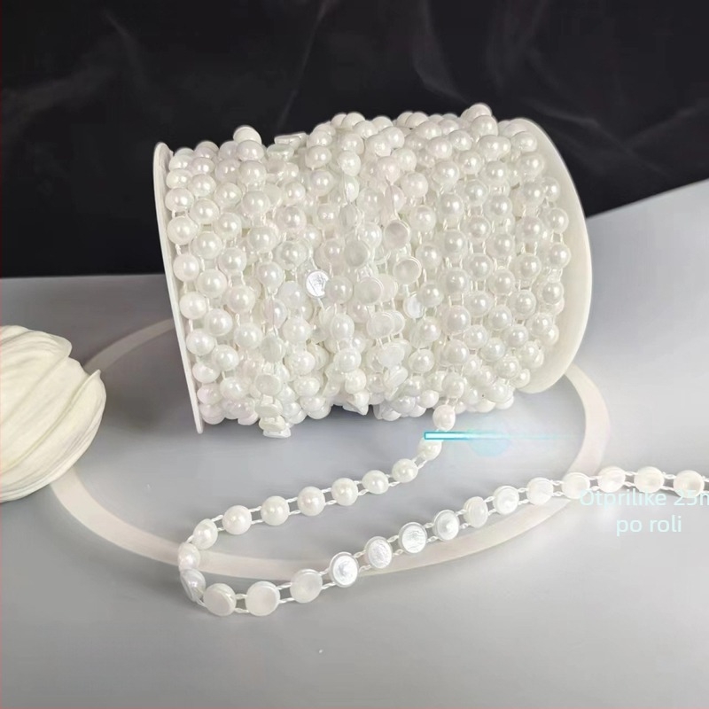 Lančić od perlica od plastike, elektroplatiranje, perlana izvezena ukras za vjenčanicu, DIY ukras za suknju