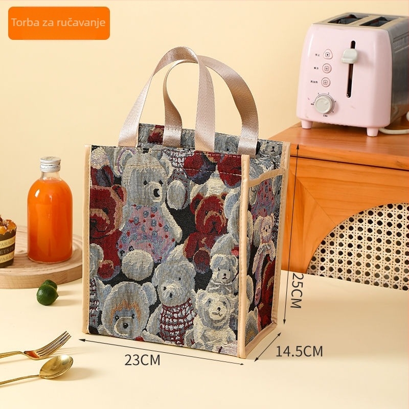 Torba za ručak, unisex stil, poliester, torba u obliku koverti, podstava od denima, brend Unique