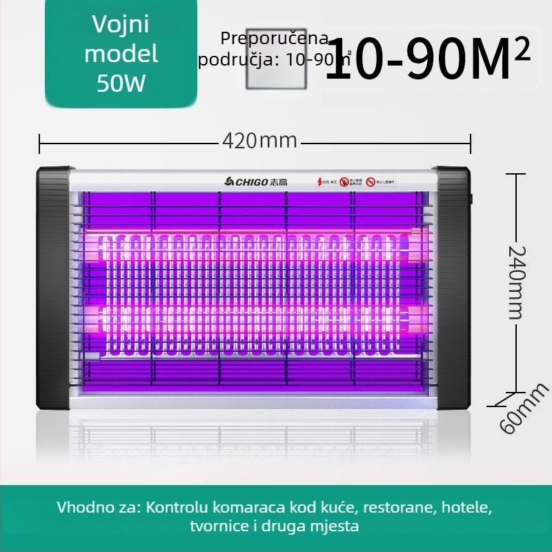 LED lampa za ubijanje komaraca i muha, priključna struja, ABS kućište, model ZG-W23, pokrivenost 61 m² i više