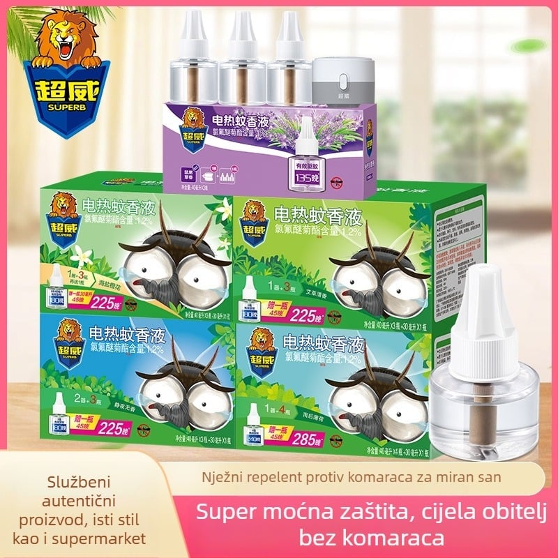 Električno tekuće sredstvo za odboj komaraca – Mugwort miris, blaga formula, jedna boca, 24 komada u kutiji, broj registracije pesticida Wp20120071.