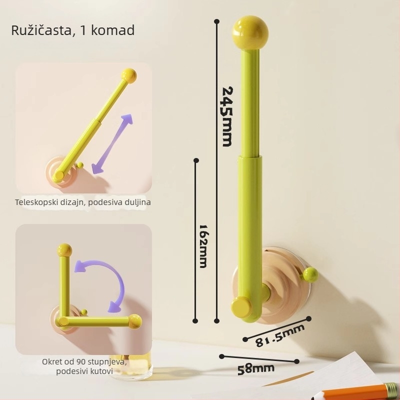 Stalak za nakit s vertikalnim spremnikom gumica za kosu, plastični materijal, zidni nosač, 1 etaža, kreativan stil