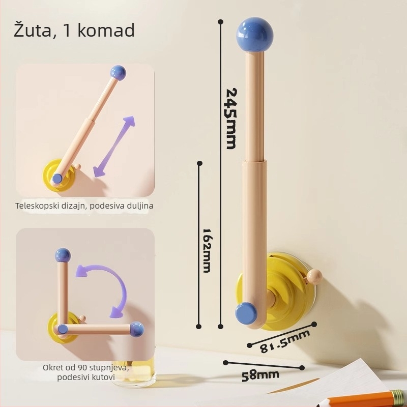 Stalak za nakit s vertikalnim spremnikom gumica za kosu, plastični materijal, zidni nosač, 1 etaža, kreativan stil
