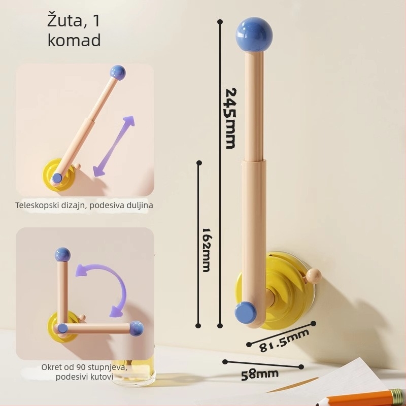 Stalak za nakit s vertikalnim spremnikom gumica za kosu, plastični materijal, zidni nosač, 1 etaža, kreativan stil