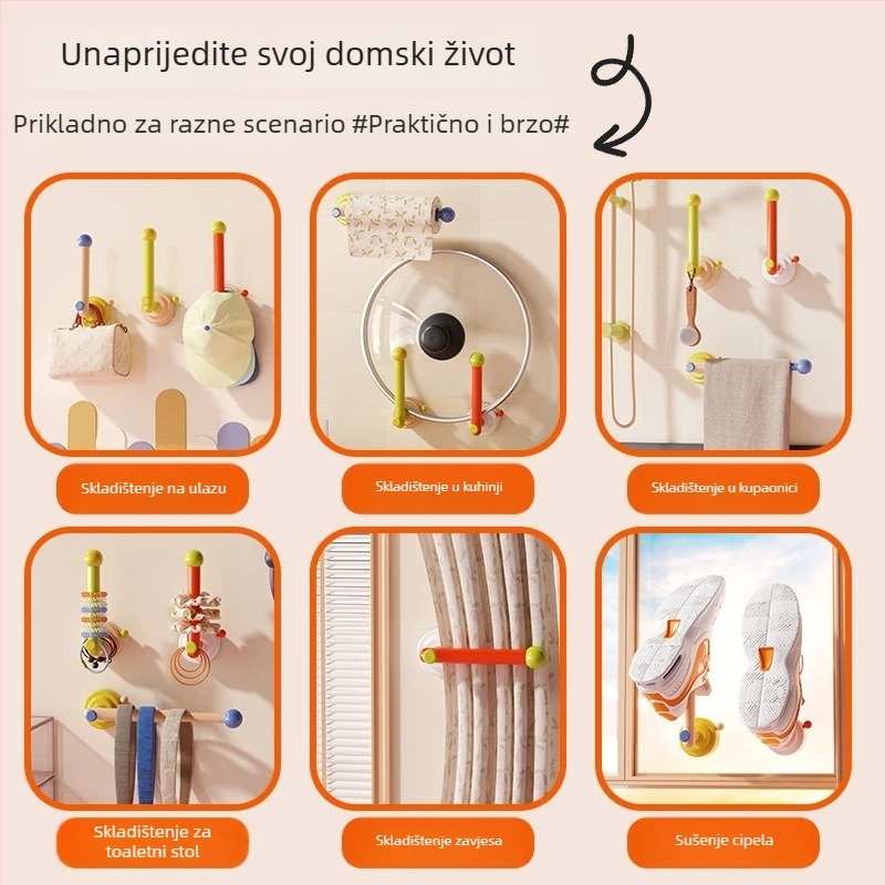 Stalak za nakit s vertikalnim spremnikom gumica za kosu, plastični materijal, zidni nosač, 1 etaža, kreativan stil