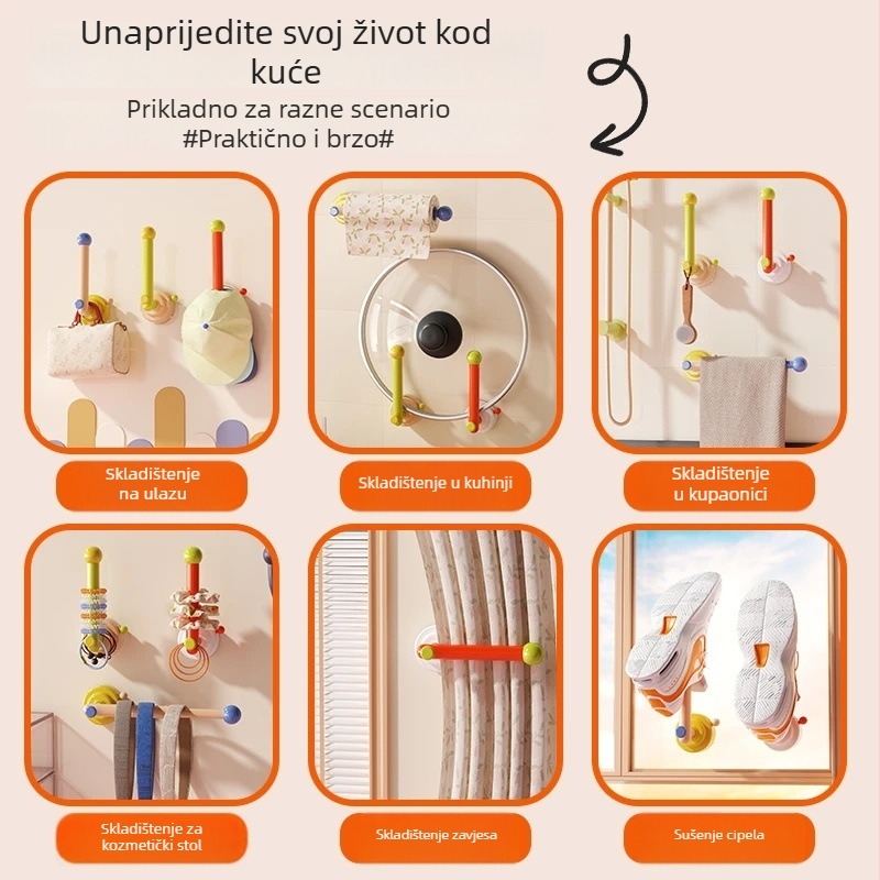 Stalak za nakit s vertikalnim spremnikom gumica za kosu, plastični materijal, zidni nosač, 1 etaža, kreativan stil