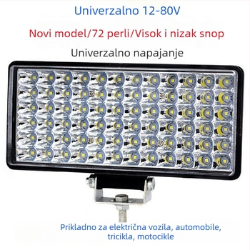 Automobilski far 144 W, 12 V, 10560 lm, aluminijska legura i PC