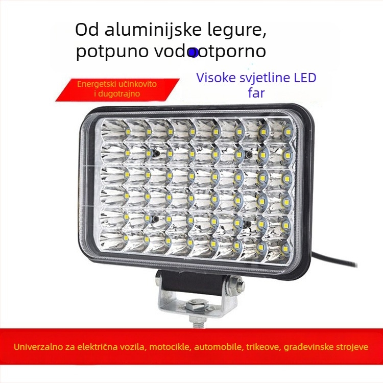 Automobilski far 144 W, 12 V, 10560 lm, aluminijska legura i PC