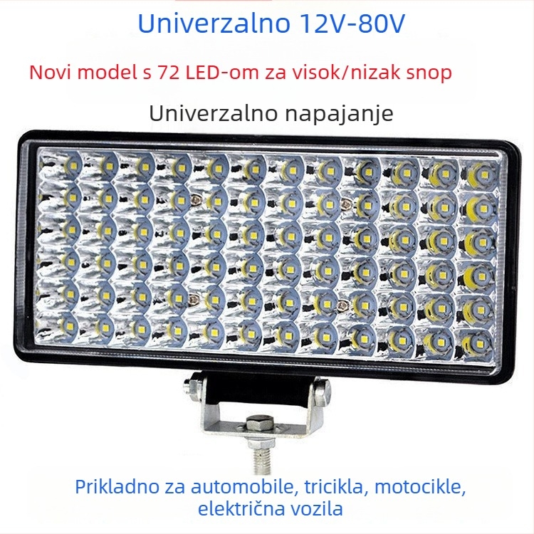 Automobilski far 144 W, 12 V, 10560 lm, aluminijska legura i PC