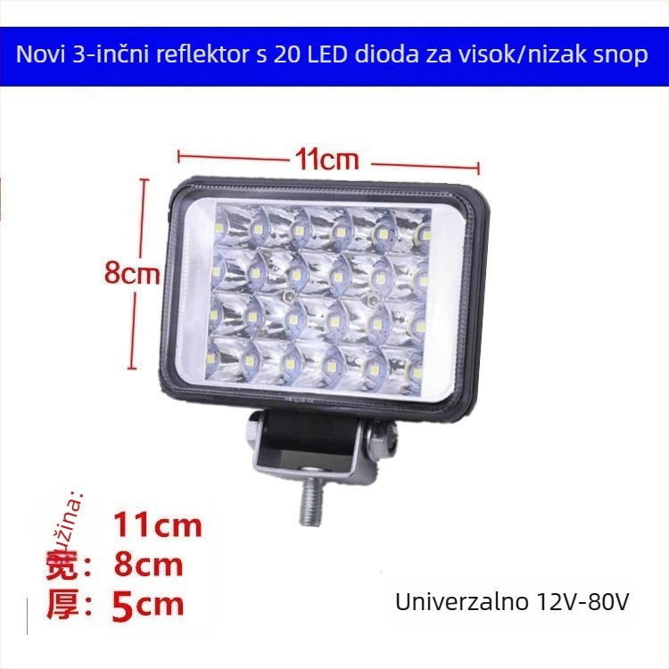 Automobilski far 144 W, 12 V, 10560 lm, aluminijska legura i PC