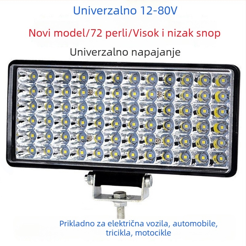Automobilski far 144 W, 12 V, 10560 lm, aluminijska legura i PC