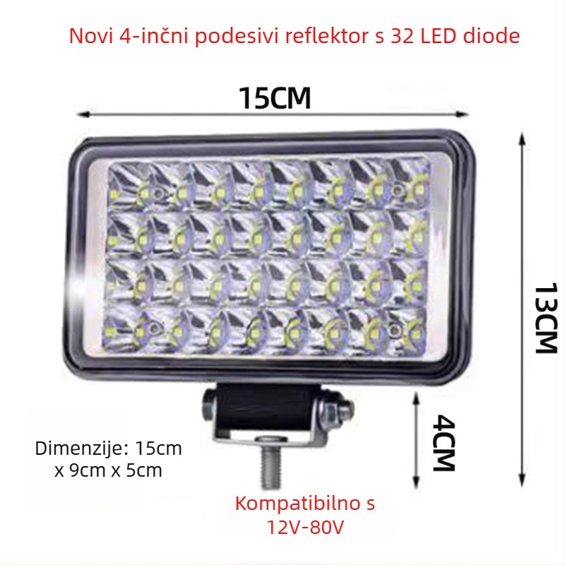 Automobilski far 144 W, 12 V, 10560 lm, aluminijska legura i PC
