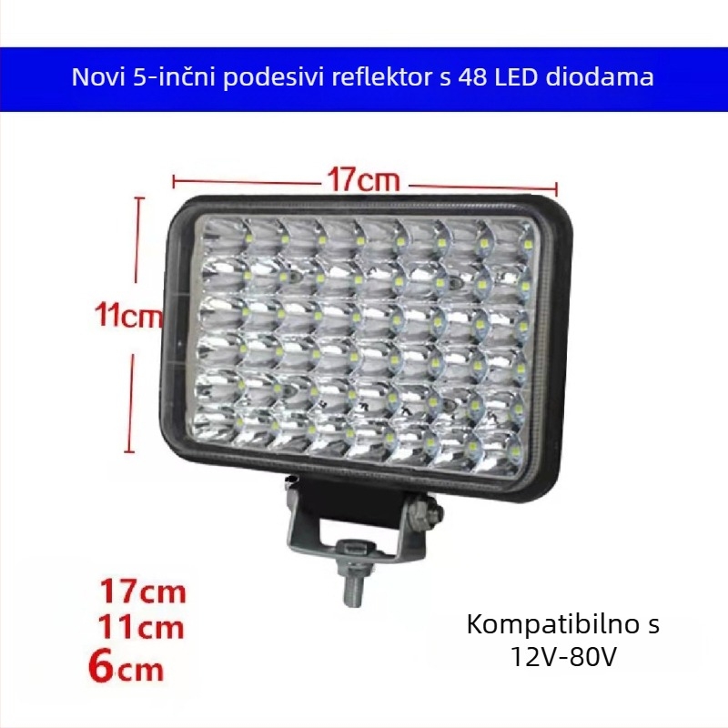 Automobilski far 144 W, 12 V, 10560 lm, aluminijska legura i PC