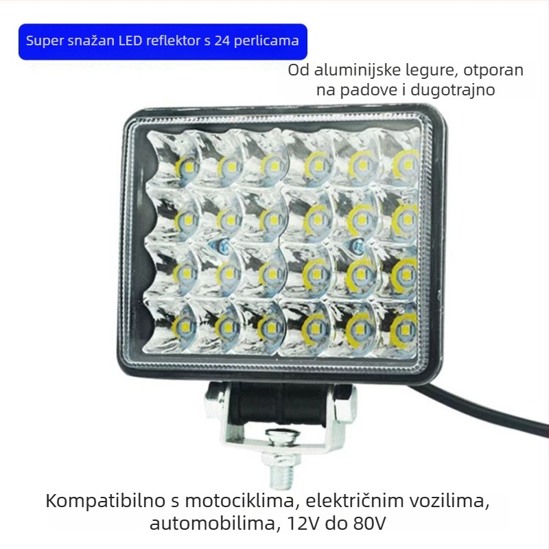 Automobilski far 144 W, 12 V, 10560 lm, aluminijska legura i PC