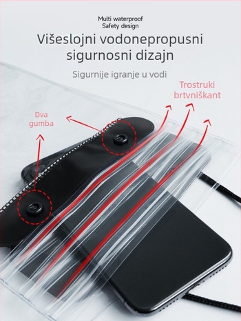 Vodootporna torbica za mobitel (PVC materijal, vodootporna tkanina, kompatibilna s dodirnim zaslonom, logotip po želji, za vanjsku uporabu)
