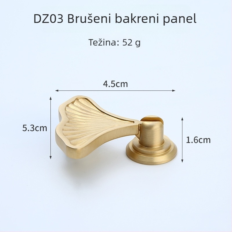 Držač za ladicu/ormar — mesing, žičano crtana površina, novi kineski stil, Model 1