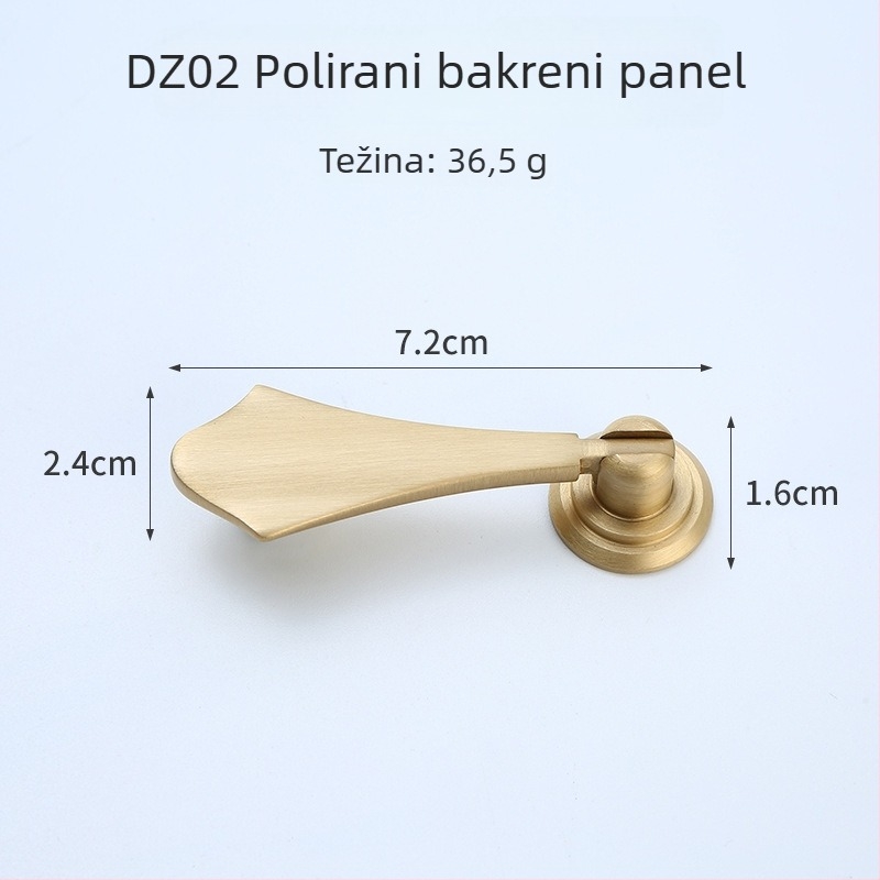 Držač za ladicu/ormar — mesing, žičano crtana površina, novi kineski stil, Model 1