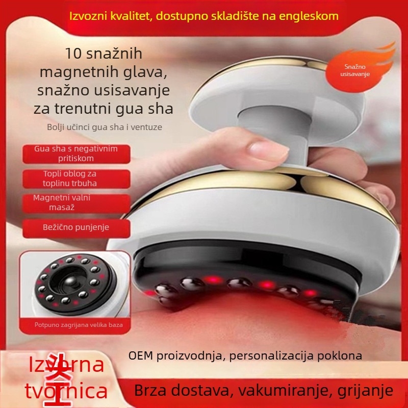 Električni masažni uređaj s vakuumom i cupping funkcijom, model SWN-3301, USB napajanje, podesiva temperatura 35–42°C, ABS kućište, 1200mAh baterija