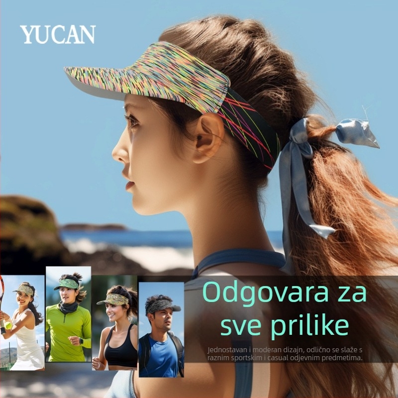 Kapica za trčanje s otvorenim vrhom, prugasta najlonska tkanina, prozračna i brzo se suši, korejski stil, odrasli unisex, za vanjske sportove