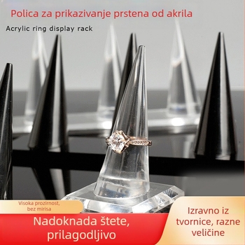 Akrilni konusni stalak za prstenje, stil: oštar prst, jednodjelni, spajanje