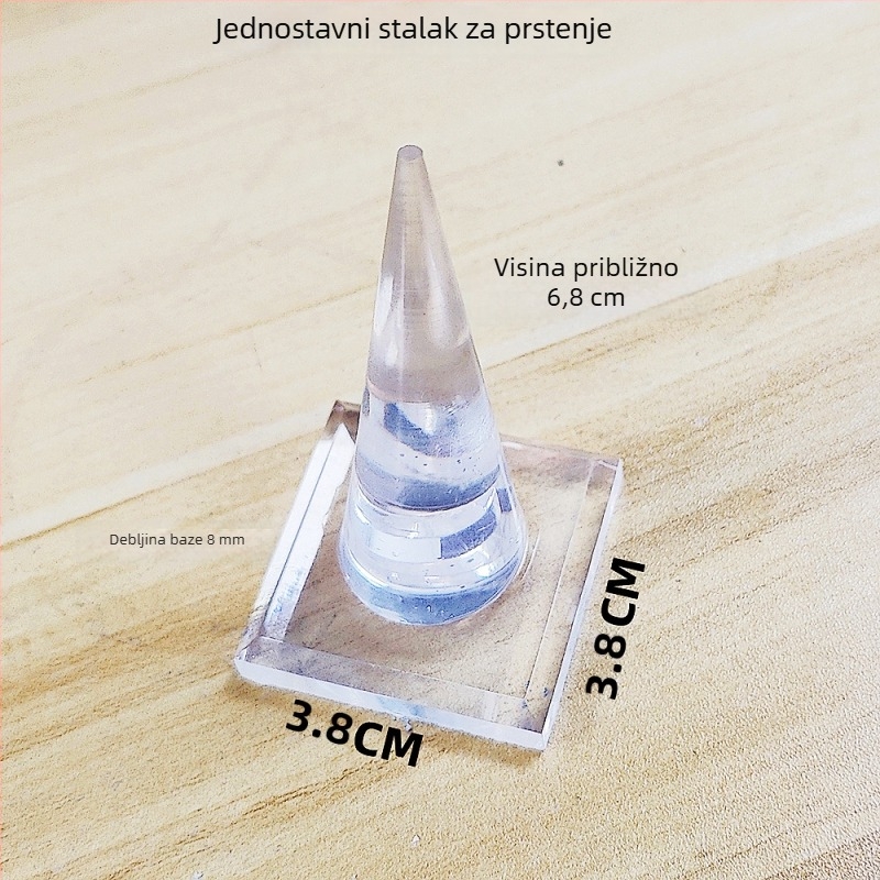 Akrilni konusni stalak za prstenje, stil: oštar prst, jednodjelni, spajanje