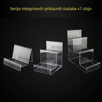 Prozirni akrilni stalak za prikaz novčanika, maski, mobitela i naočala – četiri razine, vrhunski