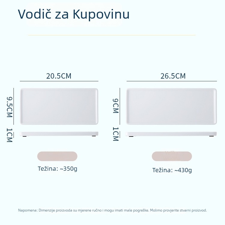 Porcelanski kvadratni pladanj za nakit, kupaonicu i deserte – mikrovalna sigurnost, glazirani završetak, ispis logotipa, mogućnost prilagodbe