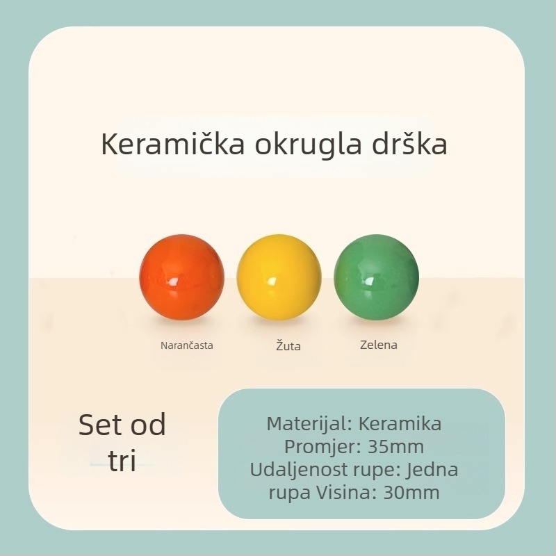 Keramička kružna ručica za policu za knjige, moderni minimalistički stil, SGBS-001