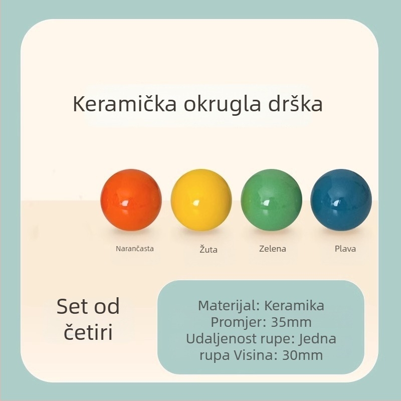 Keramička kružna ručica za policu za knjige, moderni minimalistički stil, SGBS-001