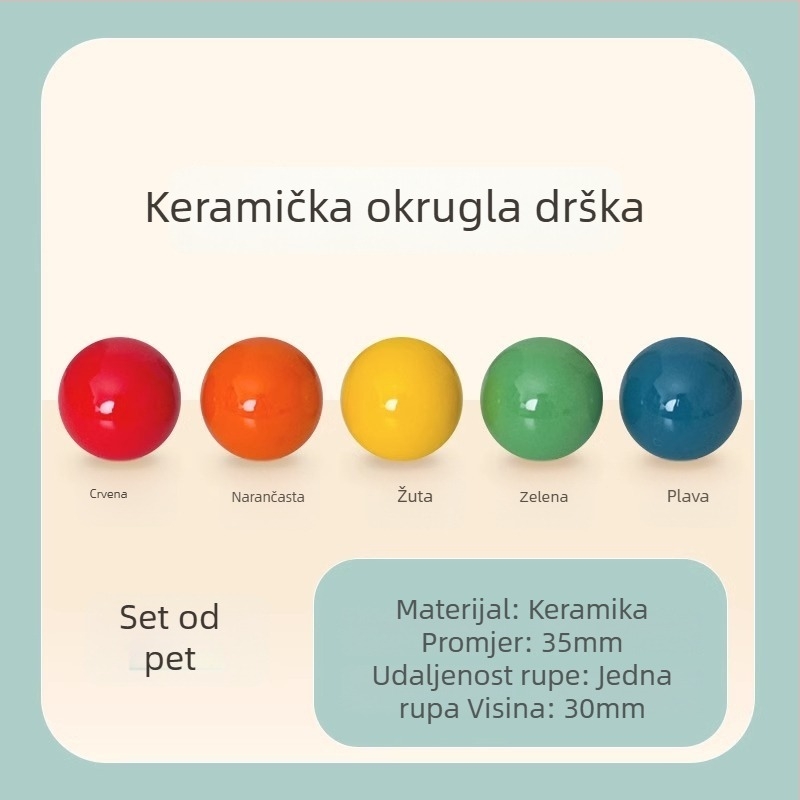 Keramička kružna ručica za policu za knjige, moderni minimalistički stil, SGBS-001