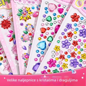 Friendly Crtani set naljepnica: 3D reljefne s kristalima za telefone i dnevnike — Izrada: Naljepnica; Materijal: Drugo; Šifra proizvoda XY-800-4Z