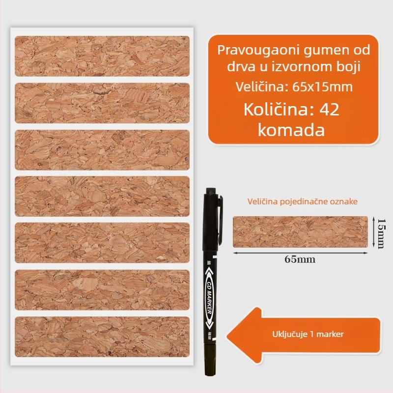 Naljepnice za označavanje kabela s ljepilom od Kraft papira – samoljepljive oznake za podatkovne i napajanje kablova, dizajn nožnog tipa i tipa trake, marker uključen, setovi višepak