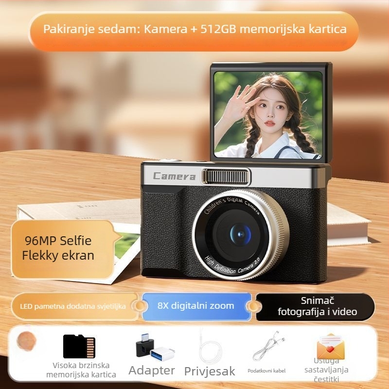 Selfie kamera z06 s CMOS senzorom 24MP, 1/2.3in, 8x optički zum, rotirajući 2,3in LCD, periskopski objektiv, elektronička stabilizacija slike