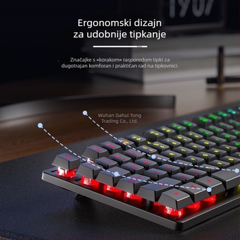 Tipkovnica AULA Wolf Spider S3005, žična uredska tiha tipkovnica, 104 tipke, USB, numerički blok, mješovita pozadinska rasvjeta