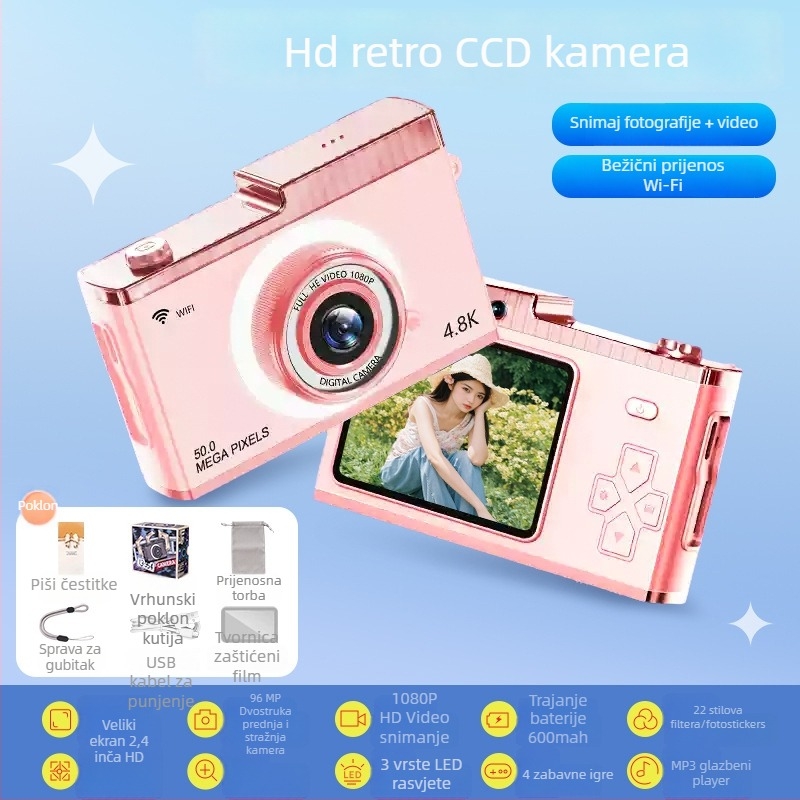 Retro CCD digitalni fotoaparat s 3x optičkim zumom, početni model, CCD senzor