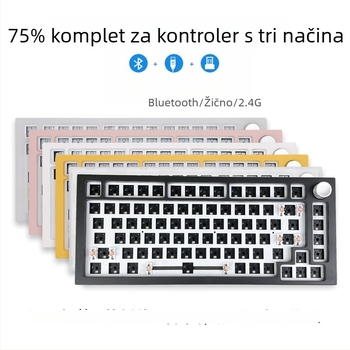 Komplet mehaničke tipkovnice – 75 tipki, bežični s tri načina, RGB pozadinsko osvjetljenje, hot-plug, podržava 4+ uređaja