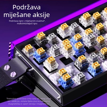 Mehanička tipkovnica s kabelskim povezivanjem, 87 tipki, Neptune magnetska os, RGB pozadinsko osvjetljenje, aluminijsko kućište