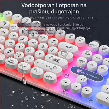 Set tipkovnice i miša s USB pozadinskim osvjetljenjem, žični za desktop i laptop