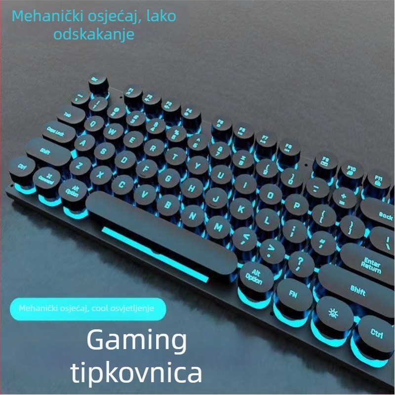Set tipkovnice i miša s USB pozadinskim osvjetljenjem, žični za desktop i laptop