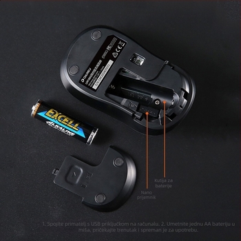 LM106G bežični miš, USB sučelje, 2.4G, 1000 DPI, 3 tipke, ergonomski dizajn