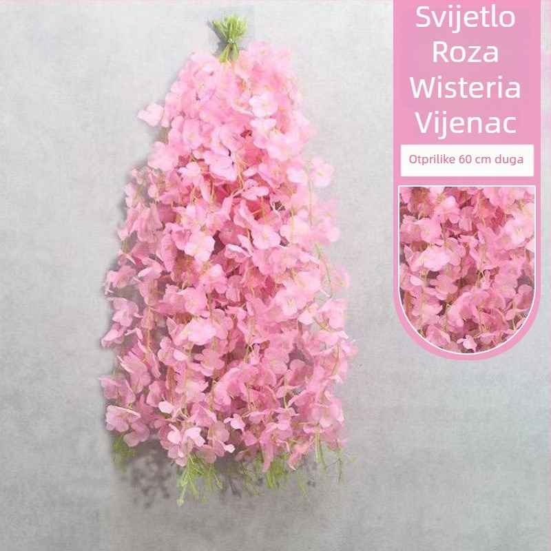 Umjetna vijestica vinova loza za unutarnju dekoraciju - jedna grana, materijali: plastika i svila, za vješanje na strop