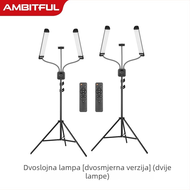 LED svjetlo s dvostrukim ramenima za prijenos uživo i fotografiju, model AL-20, 10-50W, 5V, uspravna montaža