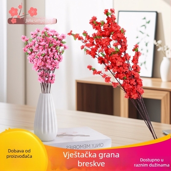 Umjetna grančica cvijeta breskve - plastične i svile cvijeće, model 19037836944, za kućnu dekoraciju i vanjsko uređenje vrta