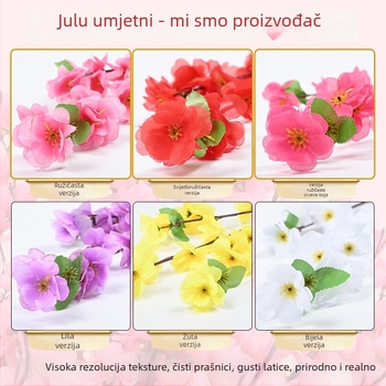 Umjetna grančica cvijeta breskve - plastične i svile cvijeće, model 19037836944, za kućnu dekoraciju i vanjsko uređenje vrta