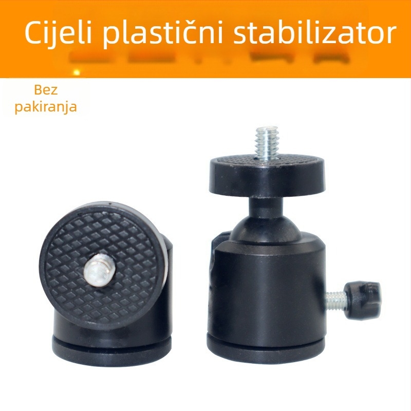 Pan-tilt glava za stativ (metalna konstrukcija, 360° horizontalno okretanje, 90° vertikalni nagib, navojni nosač, 65 g)