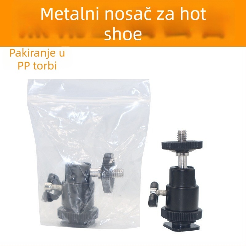 Pan-tilt glava za stativ (metalna konstrukcija, 360° horizontalno okretanje, 90° vertikalni nagib, navojni nosač, 65 g)