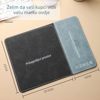 Podložnica za miš s bežičnim punjenjem, PU materijal, jednostrani, prilagodba dostupna