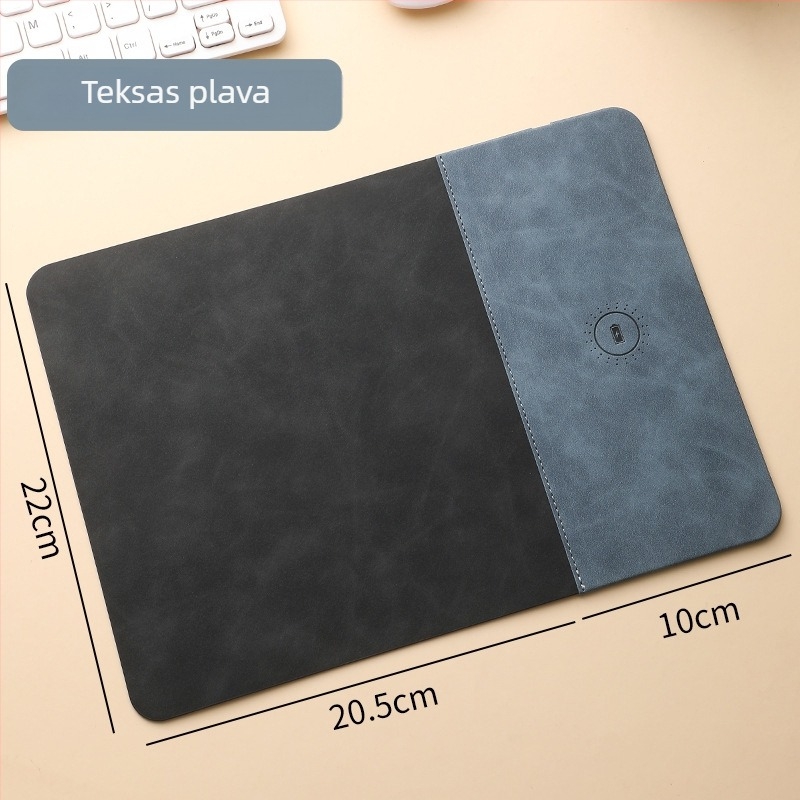 Podložnica za miš s bežičnim punjenjem, PU materijal, jednostrani, prilagodba dostupna