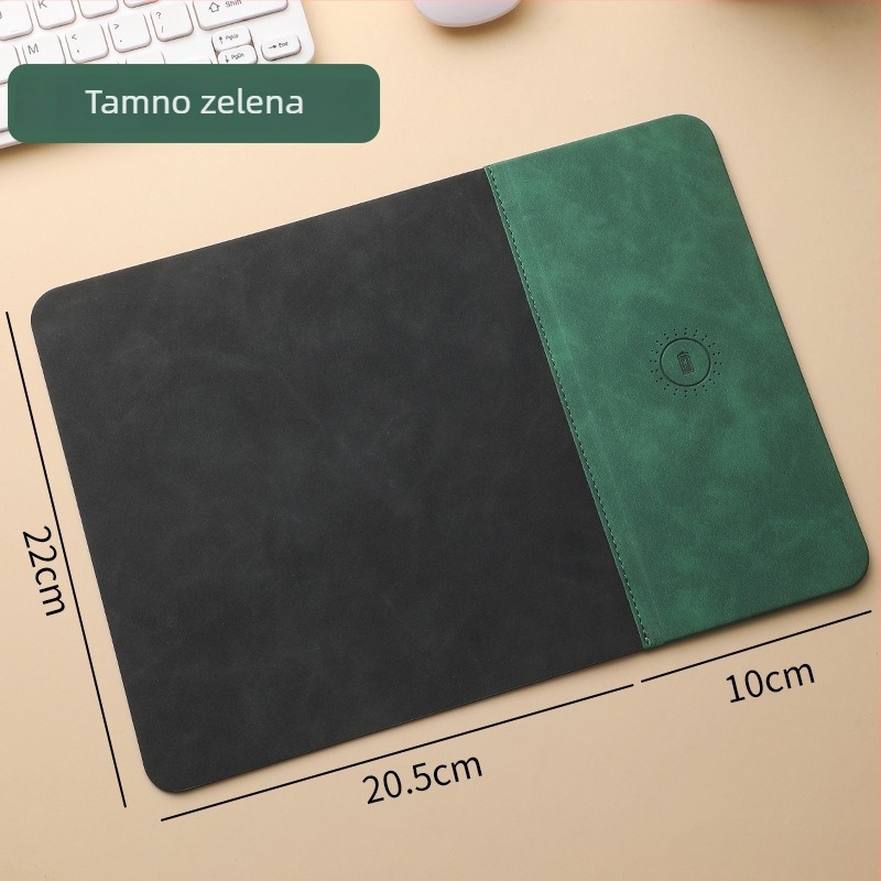 Podložnica za miš s bežičnim punjenjem, PU materijal, jednostrani, prilagodba dostupna