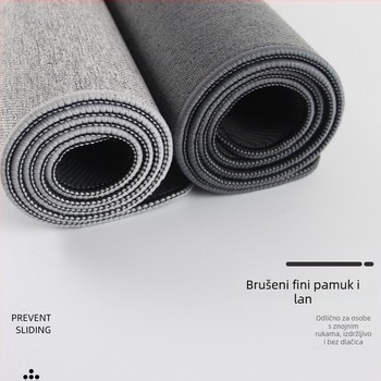 Ogromna podloga za miš od pamuka i lana s gumom, debela, za radni stol i računalo, jednobojni minimalistički dizajn