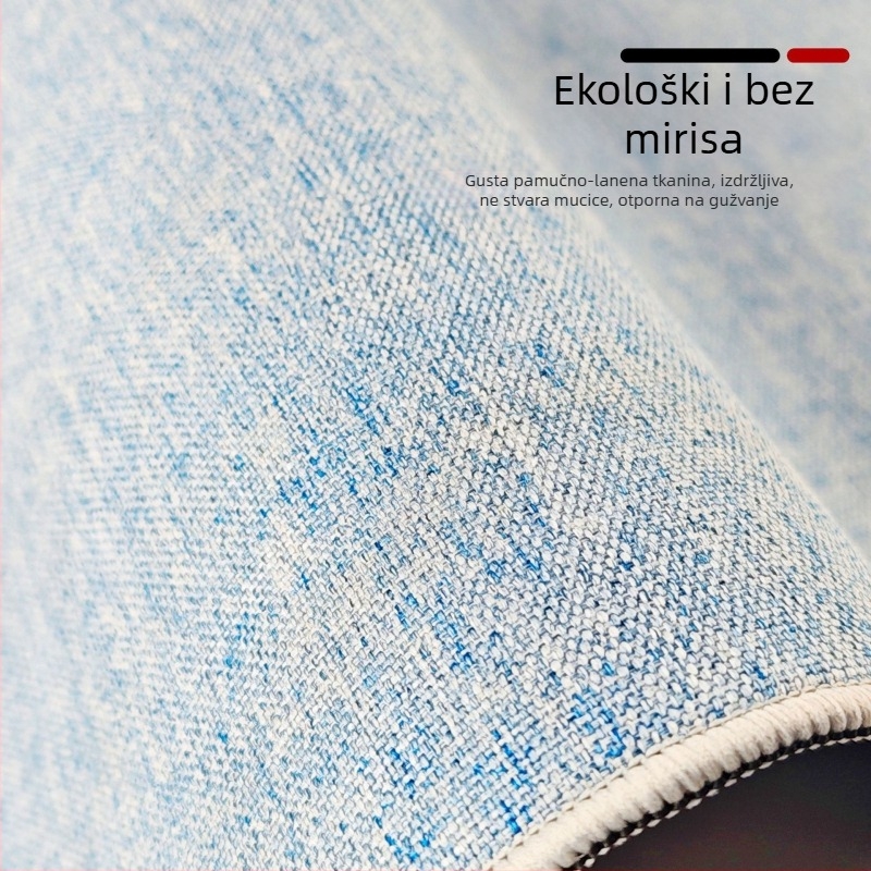 Ogromna podloga za miš od pamuka i lana s gumom, debela, za radni stol i računalo, jednobojni minimalistički dizajn